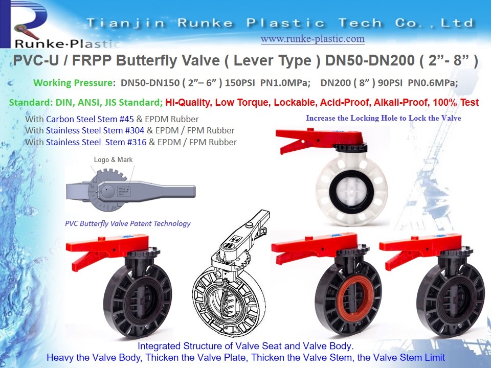 FRPP Butterfly Valve ( Level Gear )